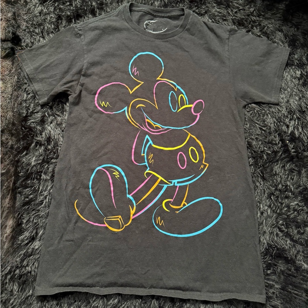 Mickey Mouse Neon Outline Kids T-Shirt